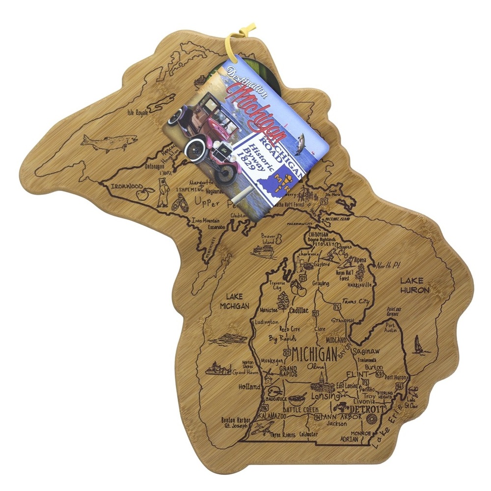 NWT TOTALLY BAMBOO DESTINATION MICHIGAN CUTTING BOARD